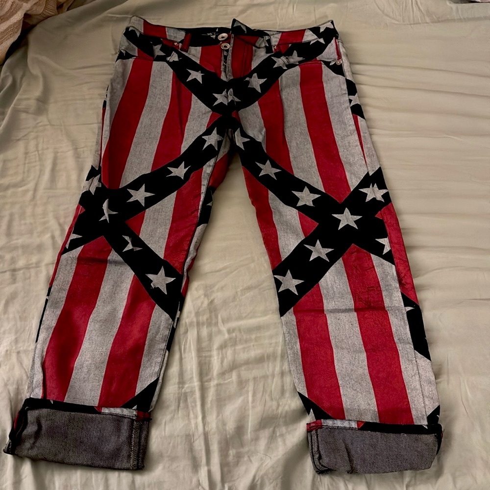 LOVE MOSCHINO vintage American muticolor denim jeans size 27 perfect condition